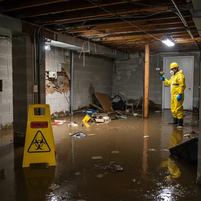 Flooded Basement Electrical Hazard in Dunstable, MA Property